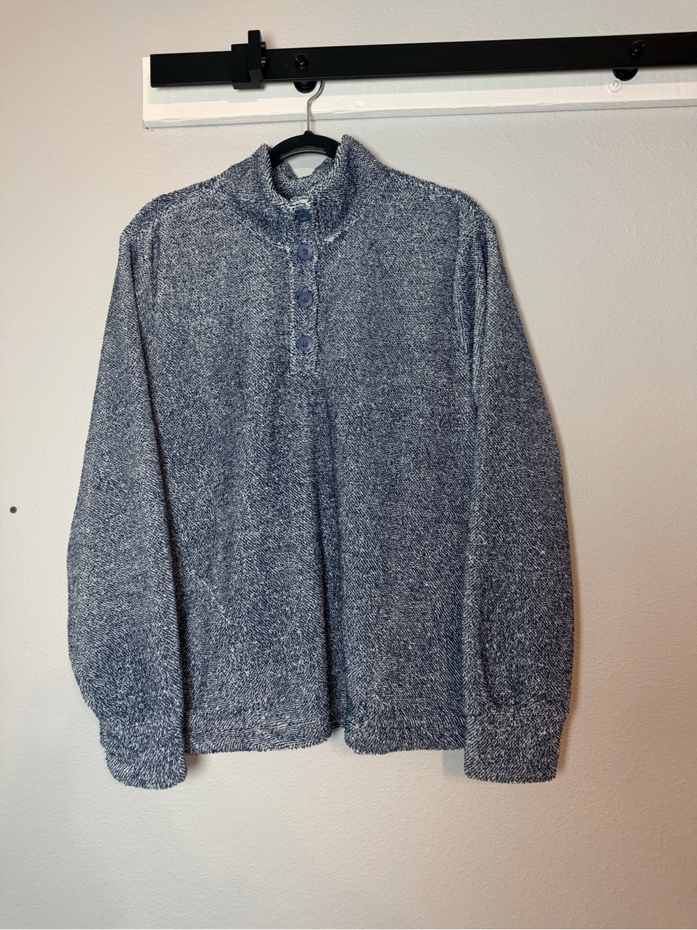 Eddie Bauer Women's Sherpa Pullover Sweatshirt Size XL Dusty Blue Cozy